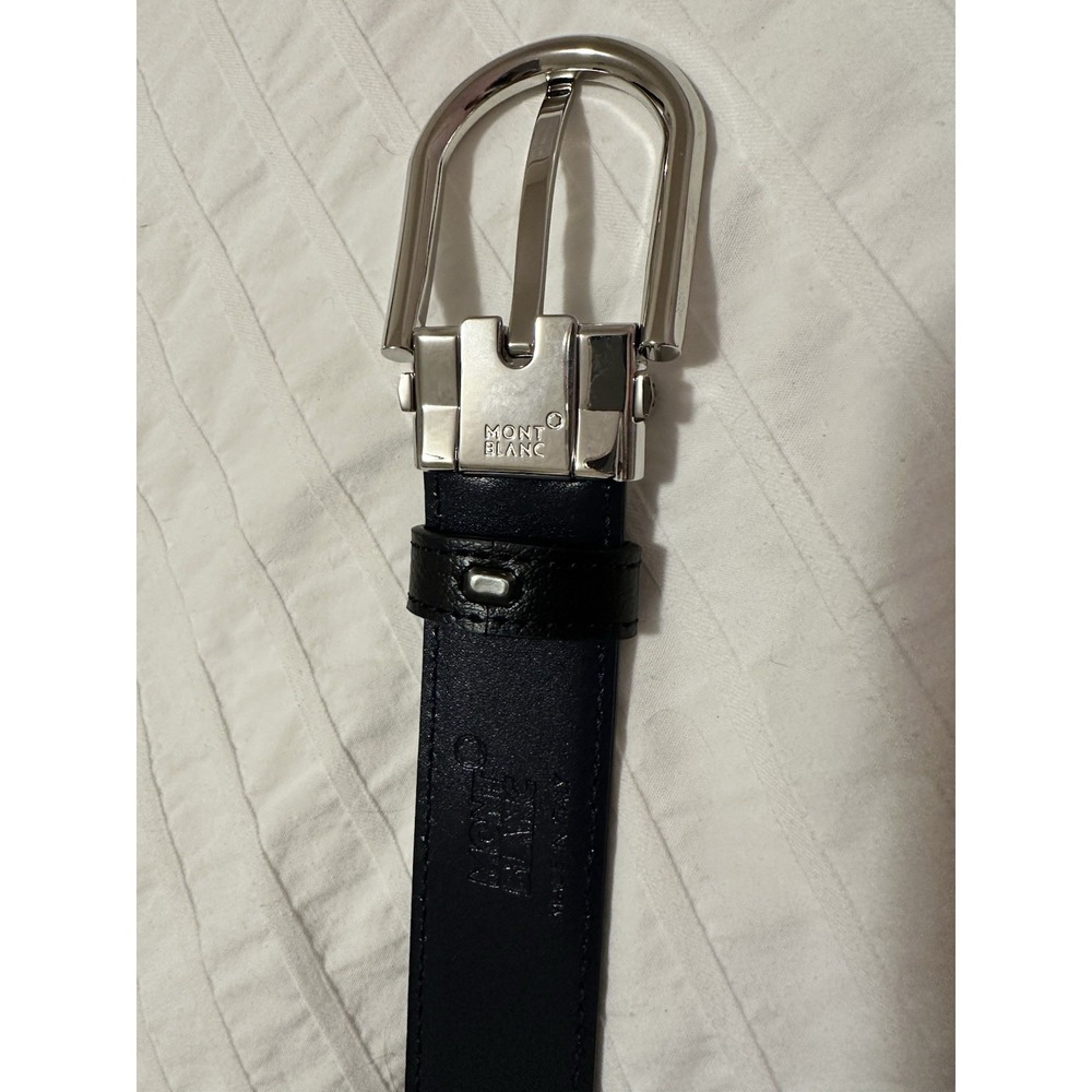 Montblanc Belt Men's Reversible Horseshoe Buckle Italian Leather New in Box - Picture 6 of 9